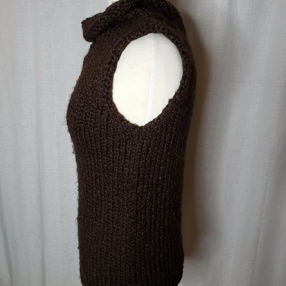 Express Chocolate Turtleneck Sleeveless Sweater - Picture 7 of 7